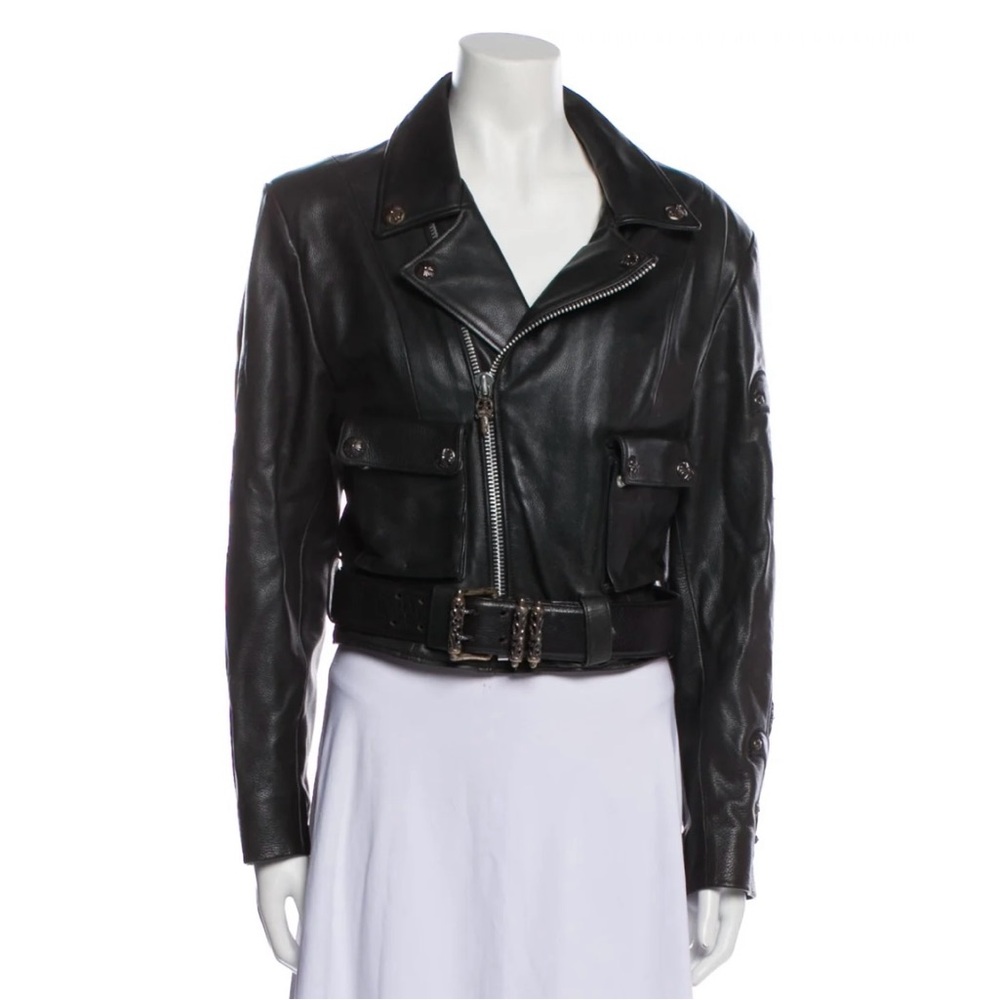 Chrome Hearts Black Leather Jacket